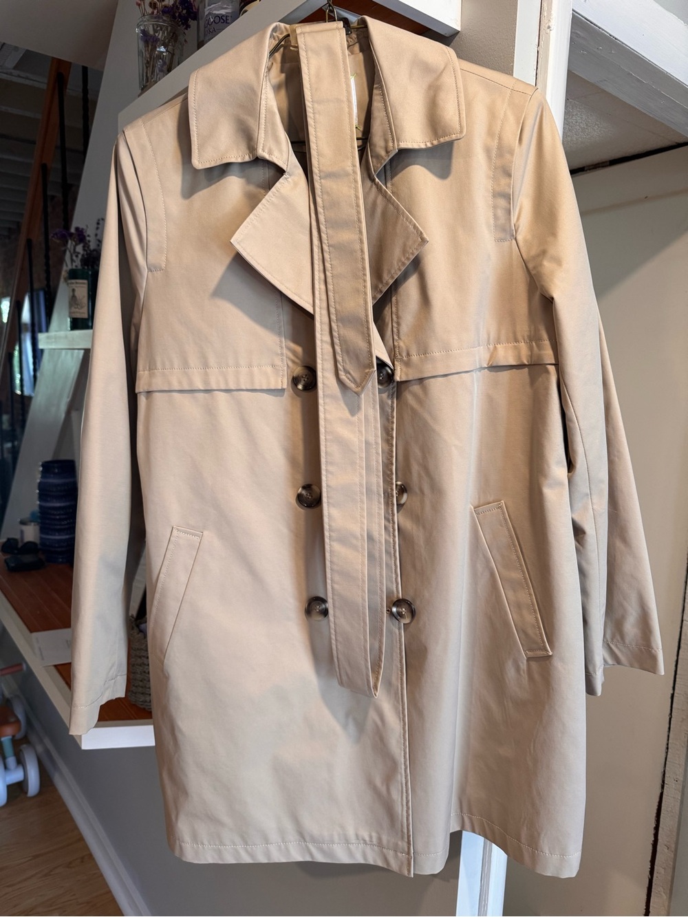 Sam Edelman Beige Trench Coat with Tie Belt